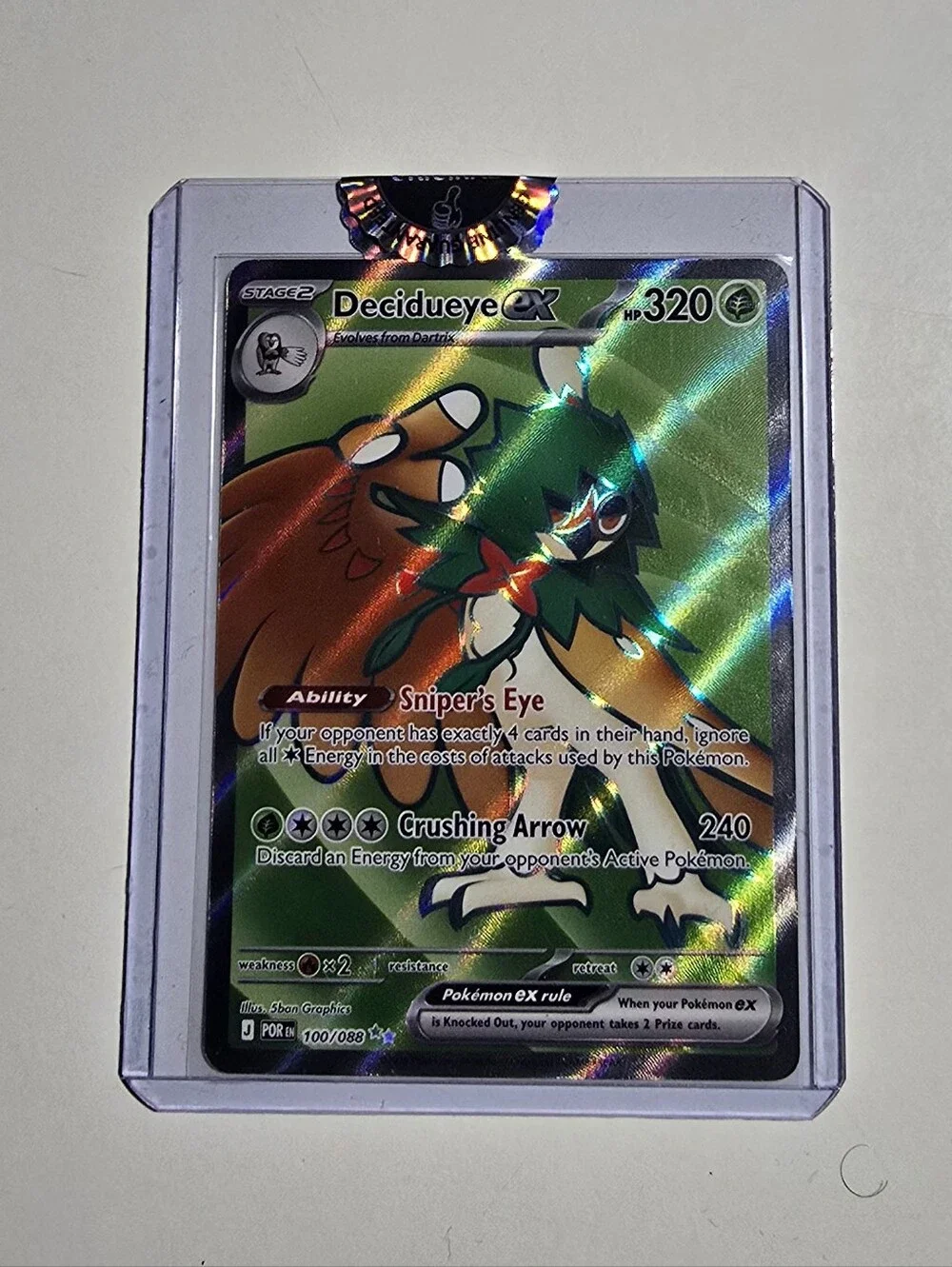 ​Pokemon Decidueye ex 100/088 Ultra Rare Full Art ME03 Perfect Order NM